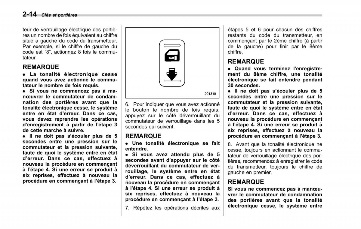 Subaru Forester II 2 manuel du proprietaire / page 112