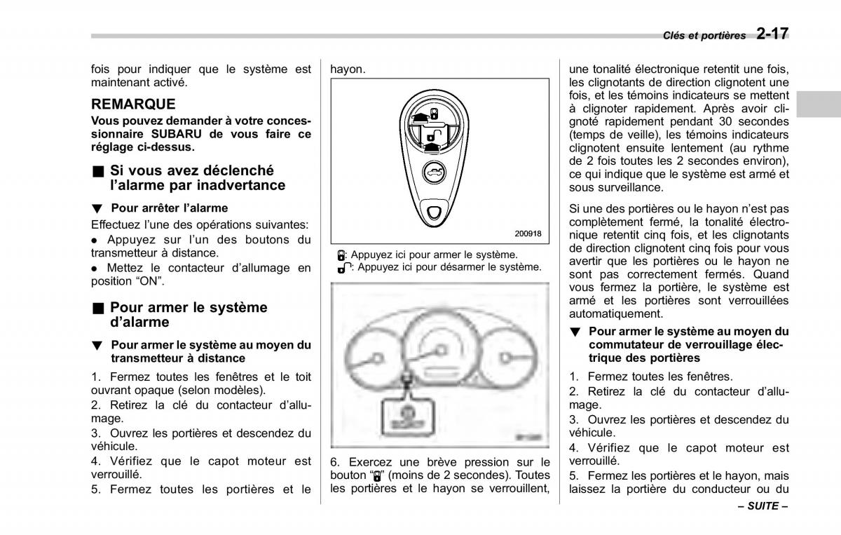 Subaru Forester II 2 manuel du proprietaire / page 115