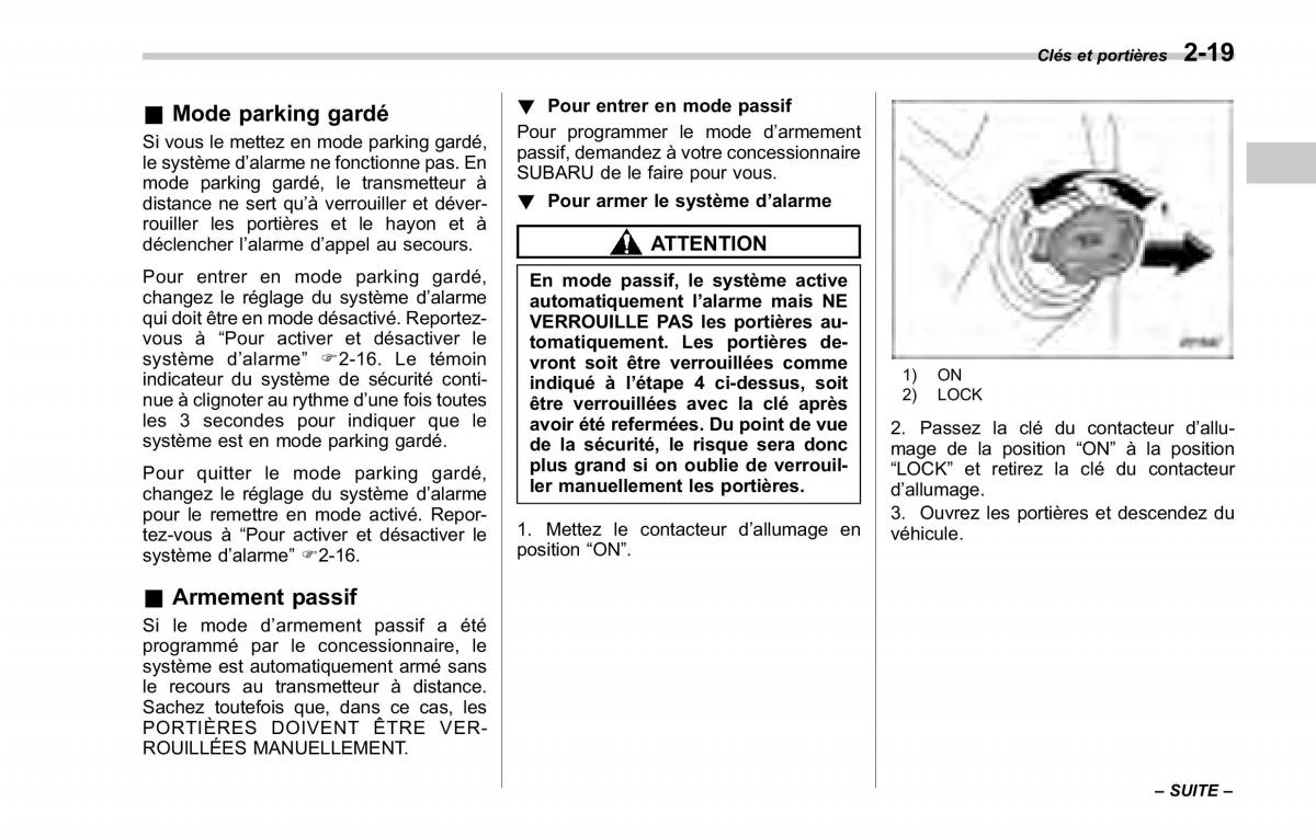 Subaru Forester II 2 manuel du proprietaire / page 117