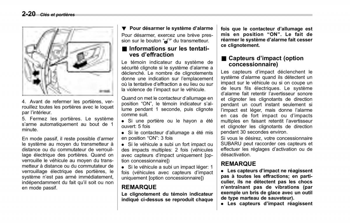 Subaru Forester II 2 manuel du proprietaire / page 118