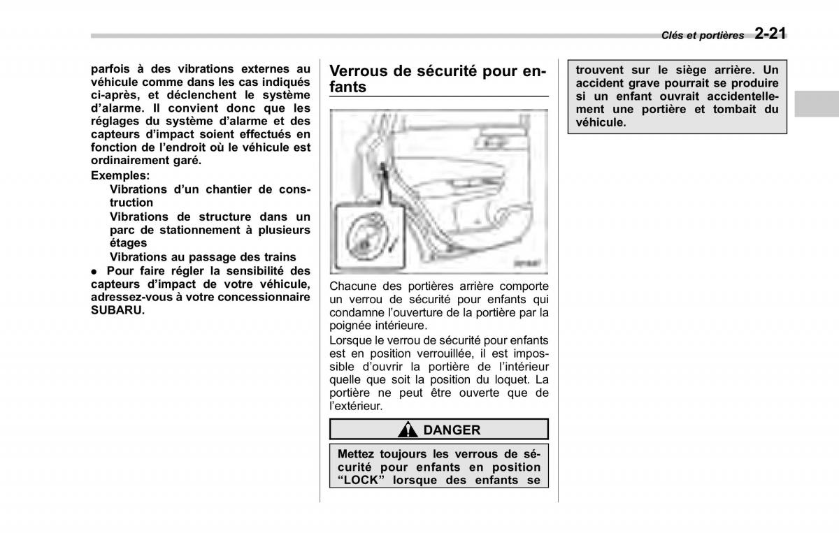 Subaru Forester II 2 manuel du proprietaire / page 119