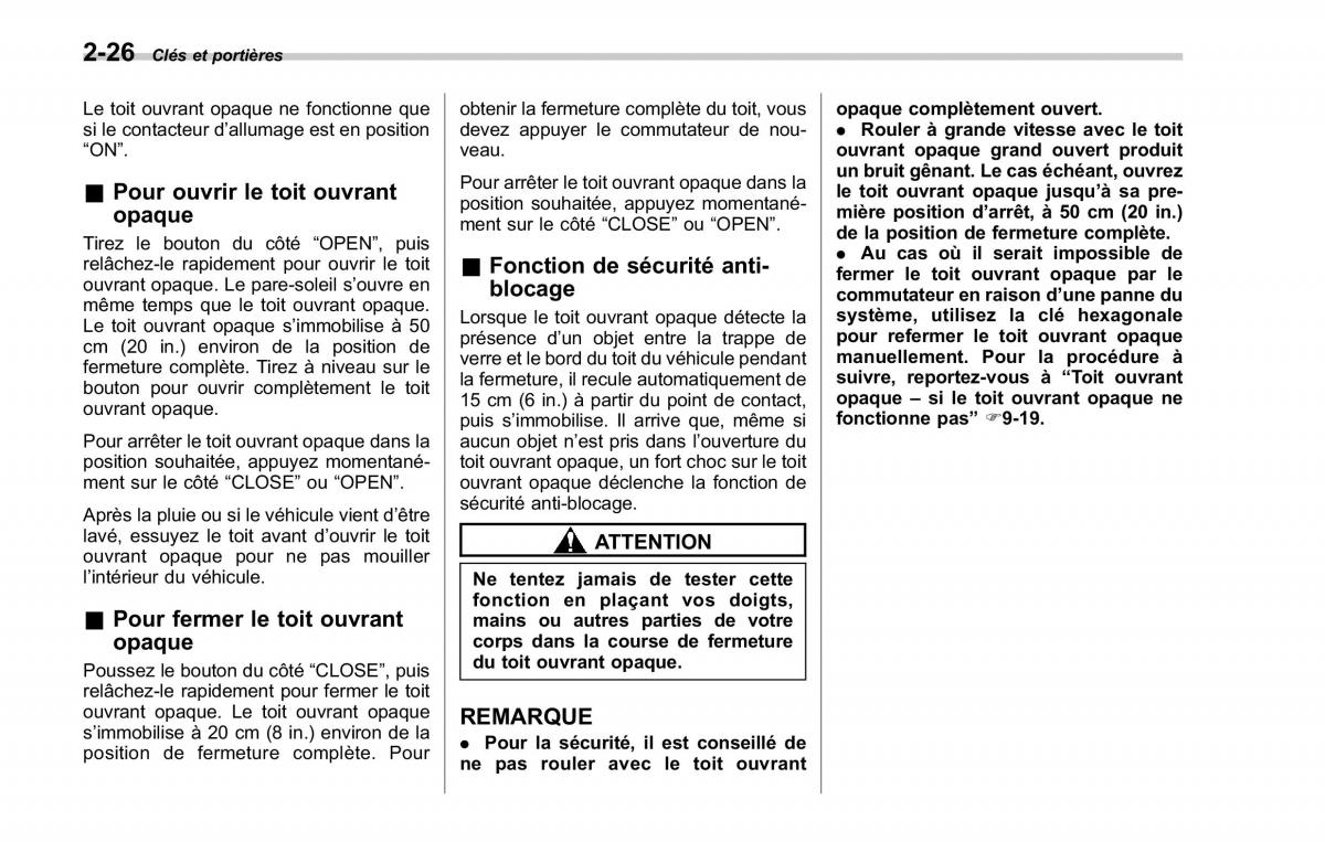 Subaru Forester II 2 manuel du proprietaire / page 124