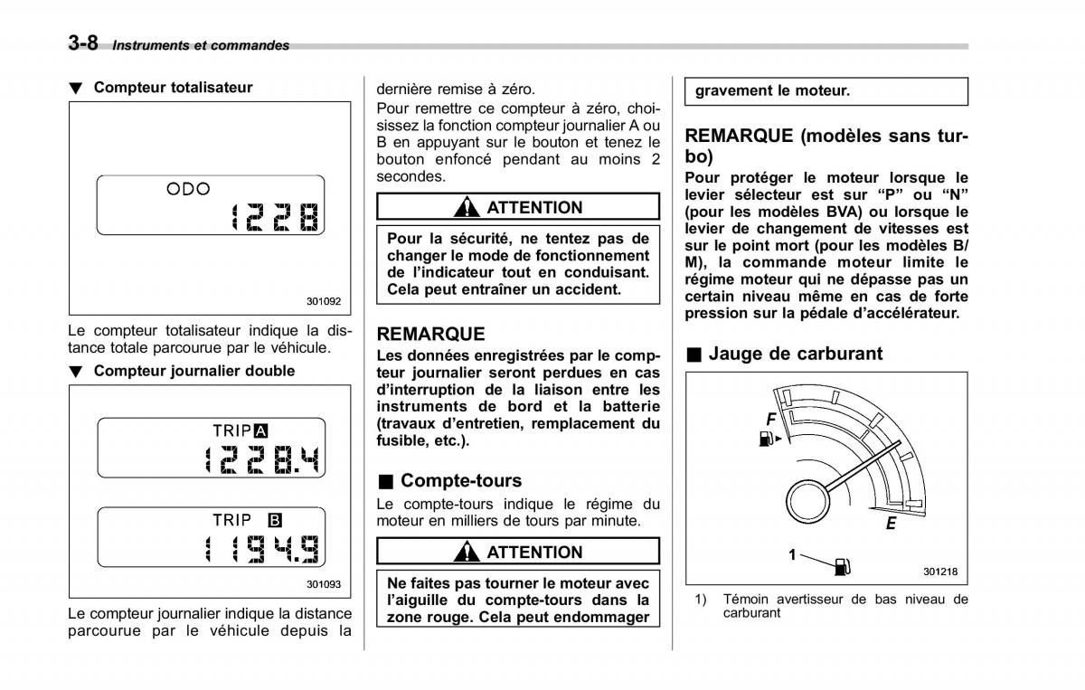 Subaru Forester II 2 manuel du proprietaire / page 134