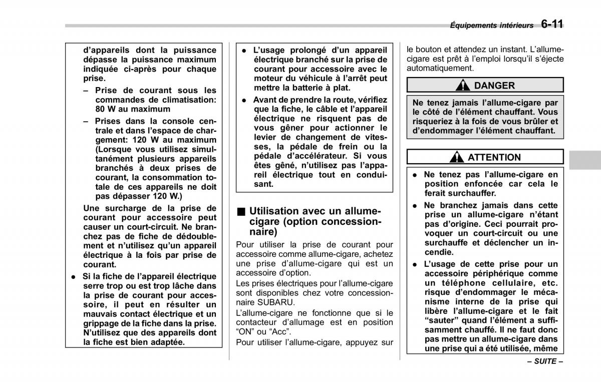 Subaru Forester II 2 manuel du proprietaire / page 225