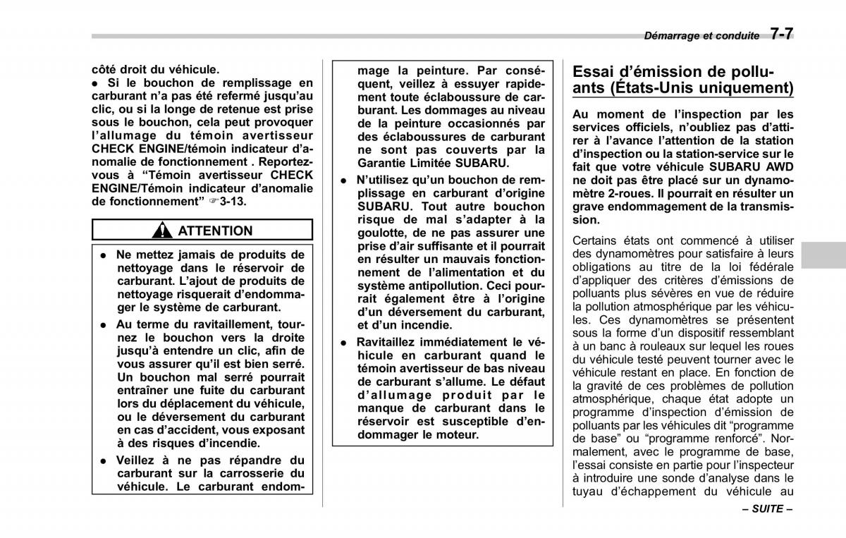 Subaru Forester II 2 manuel du proprietaire / page 239