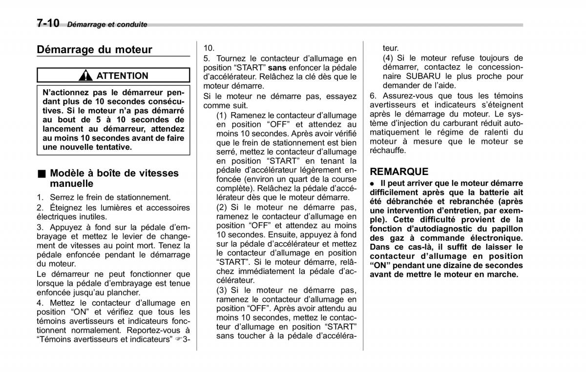 Subaru Forester II 2 manuel du proprietaire / page 242