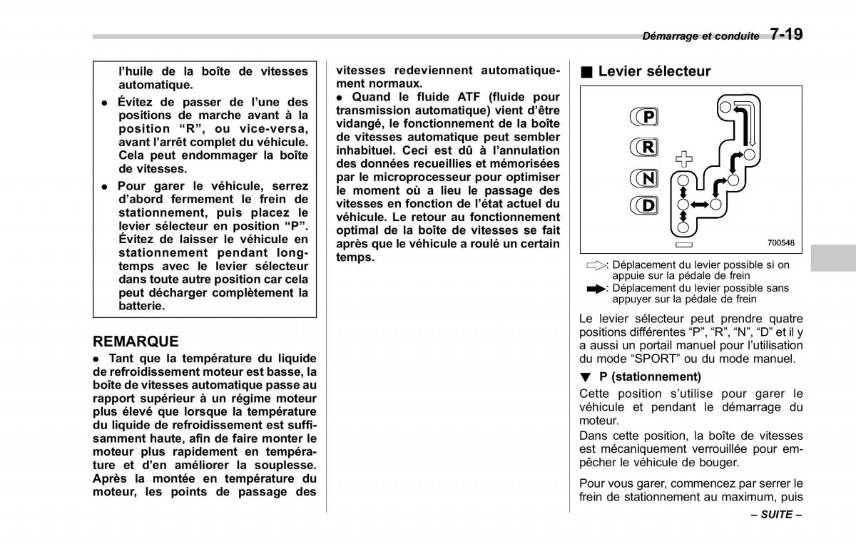 Subaru Forester II 2 manuel du proprietaire / page 251