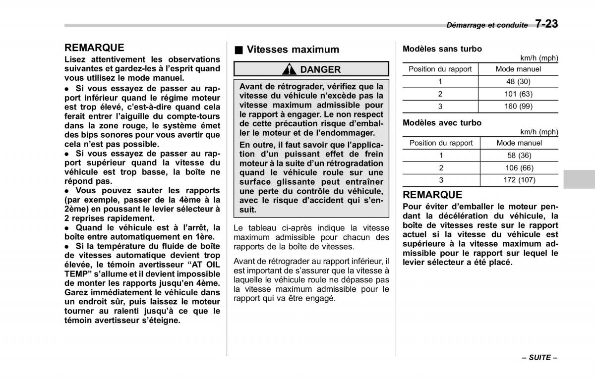 Subaru Forester II 2 manuel du proprietaire / page 255