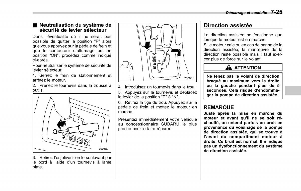 Subaru Forester II 2 manuel du proprietaire / page 257