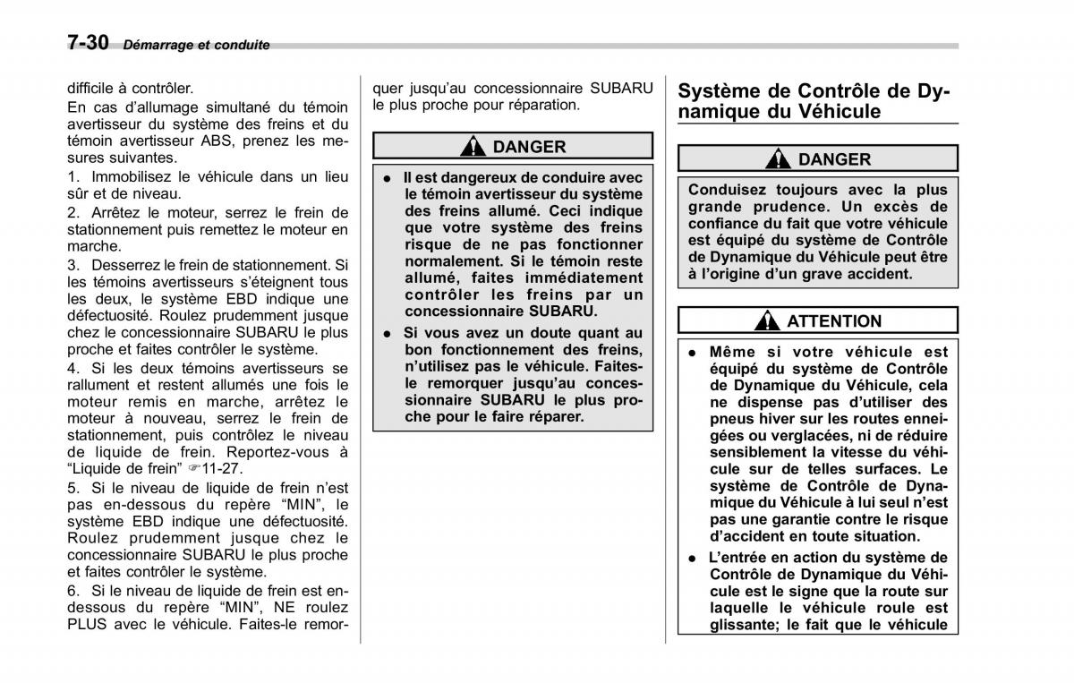 Subaru Forester II 2 manuel du proprietaire / page 262