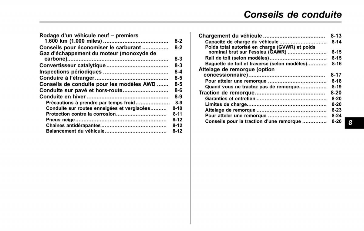 Subaru Forester II 2 manuel du proprietaire / page 277