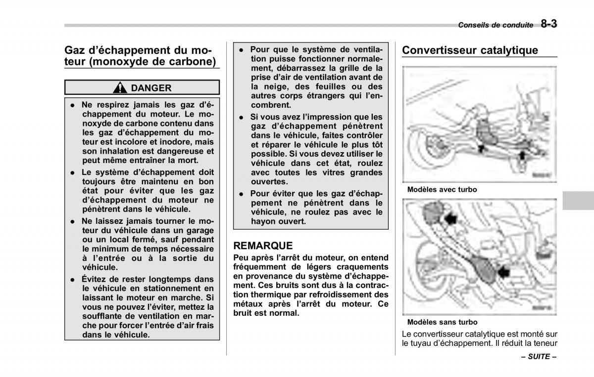 Subaru Forester II 2 manuel du proprietaire / page 279