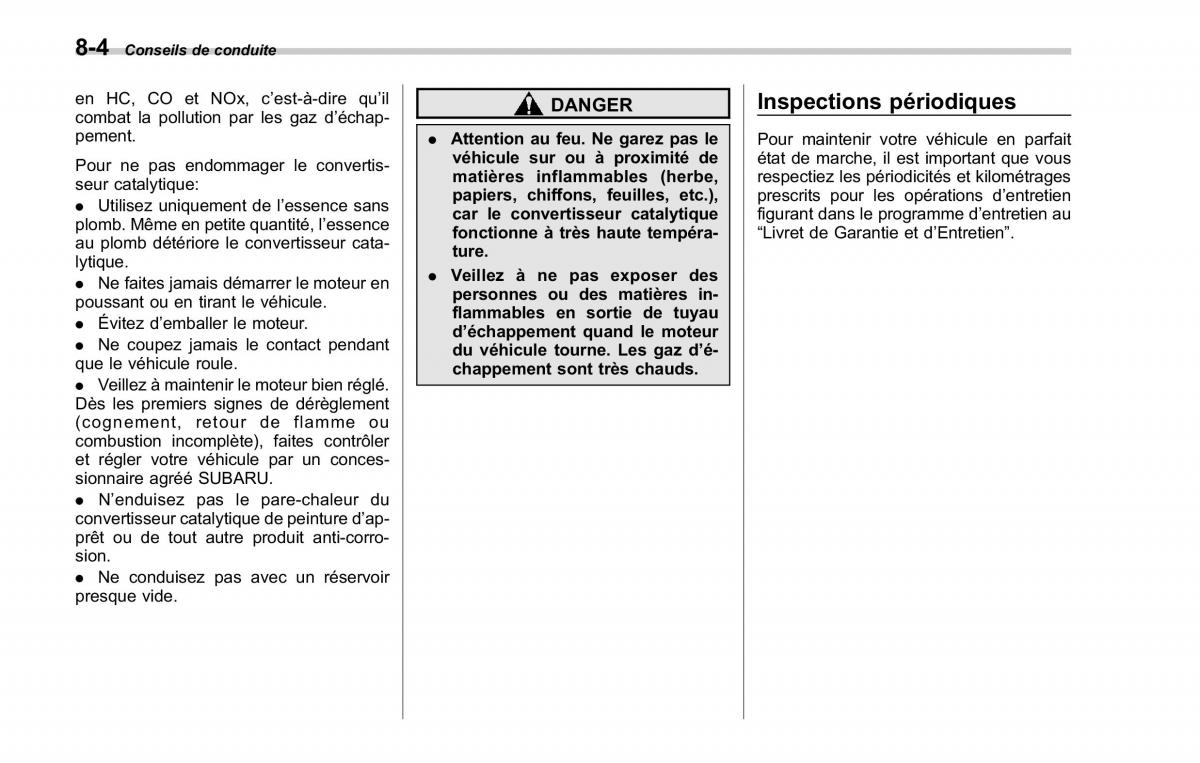 Subaru Forester II 2 manuel du proprietaire / page 280