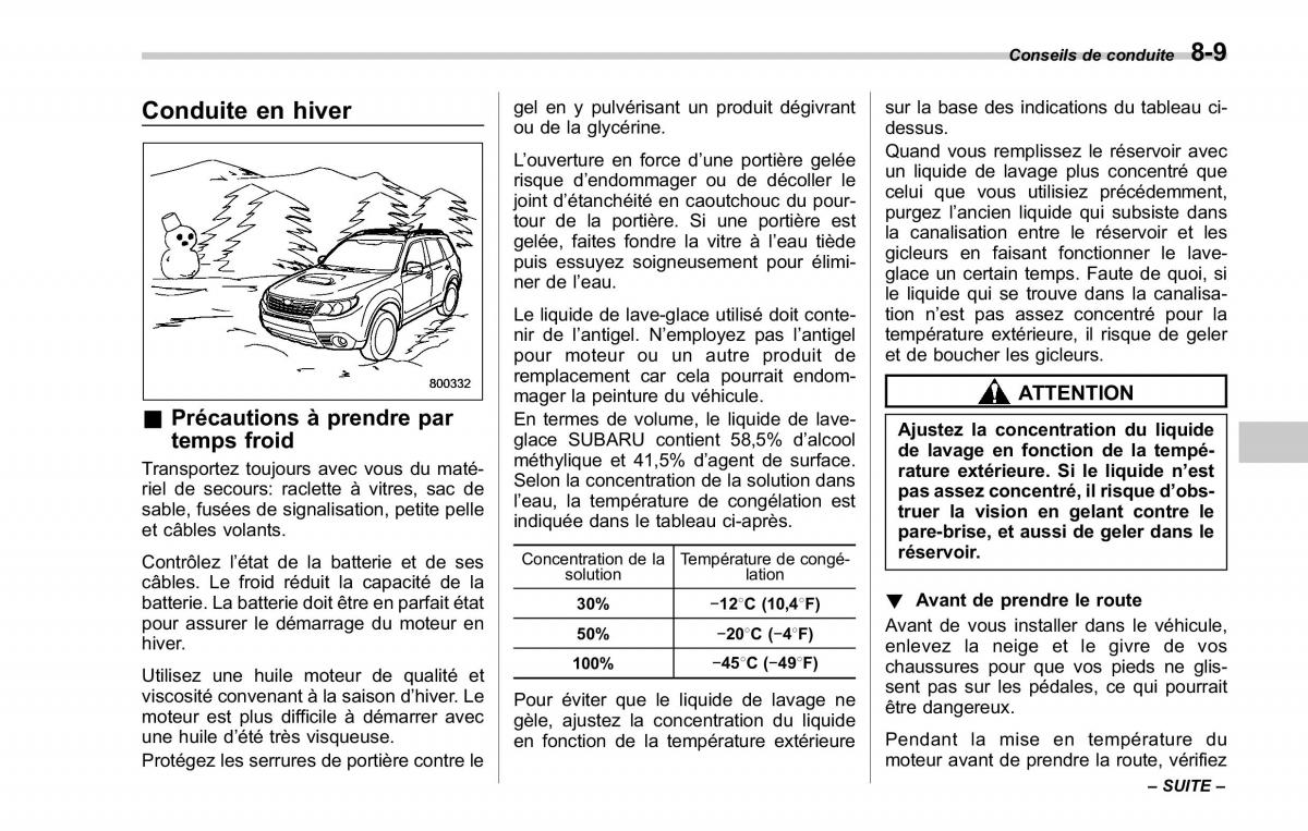 Subaru Forester II 2 manuel du proprietaire / page 285