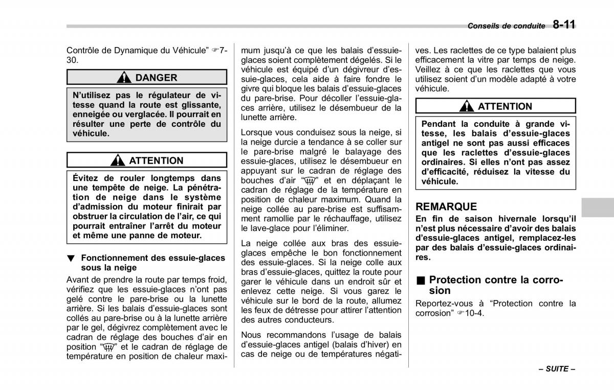 Subaru Forester II 2 manuel du proprietaire / page 287