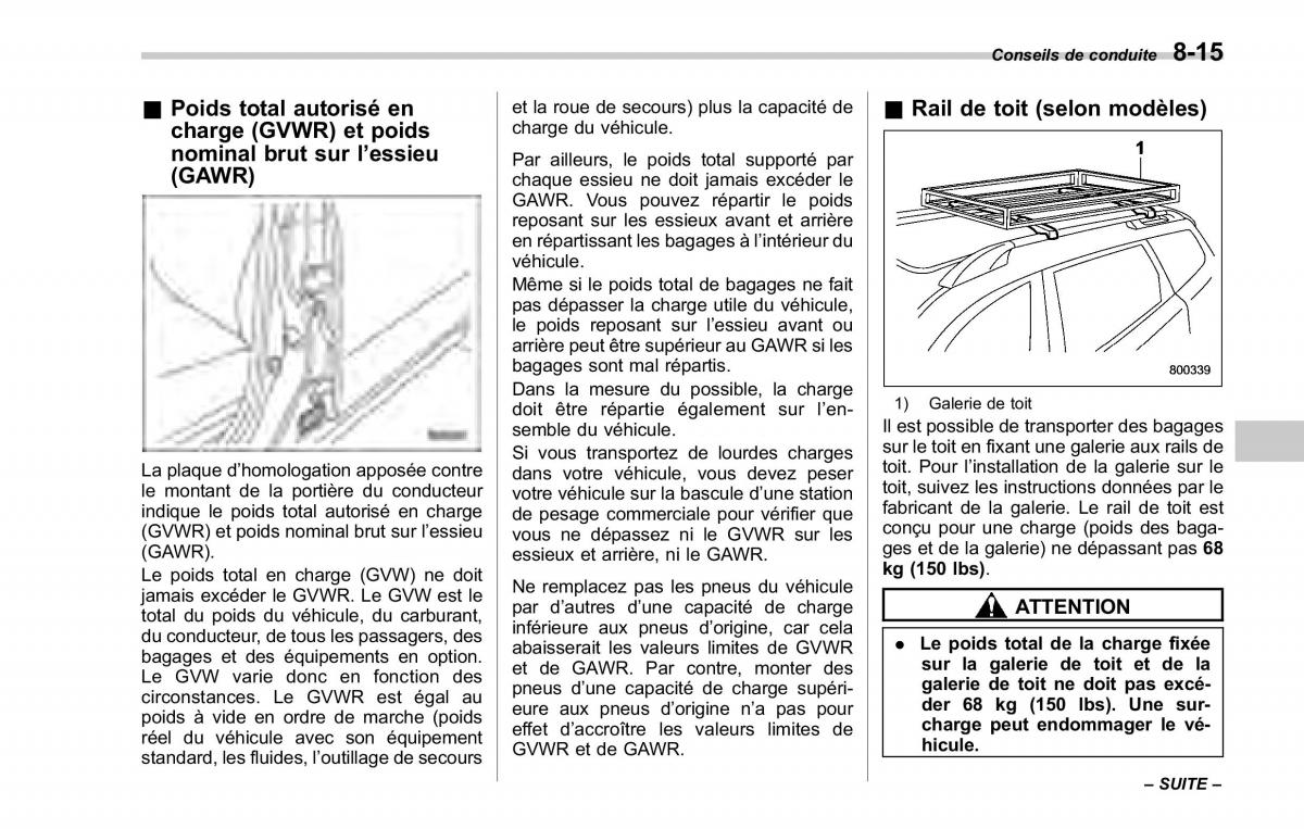 Subaru Forester II 2 manuel du proprietaire / page 291