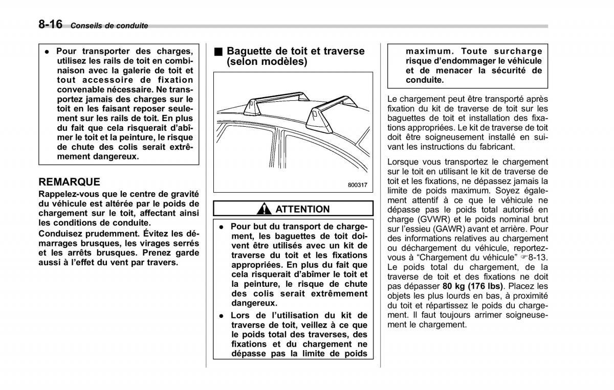 Subaru Forester II 2 manuel du proprietaire / page 292