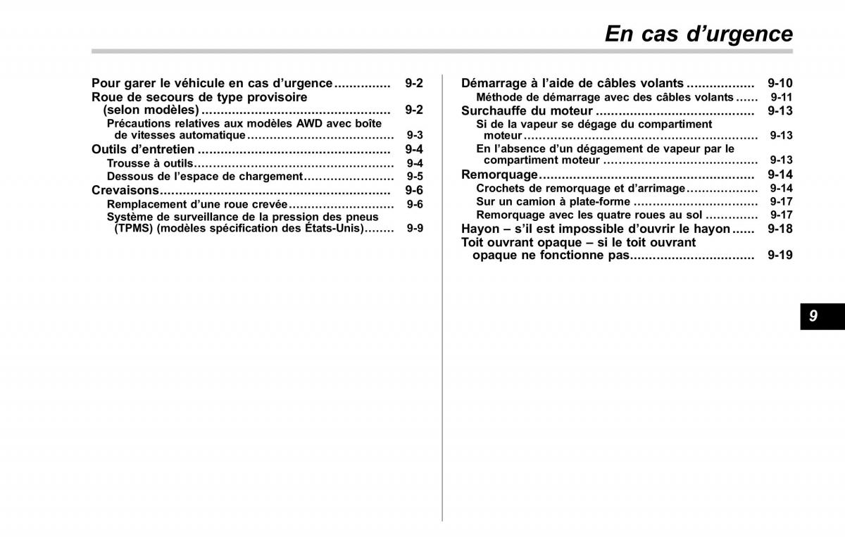 Subaru Forester II 2 manuel du proprietaire / page 305