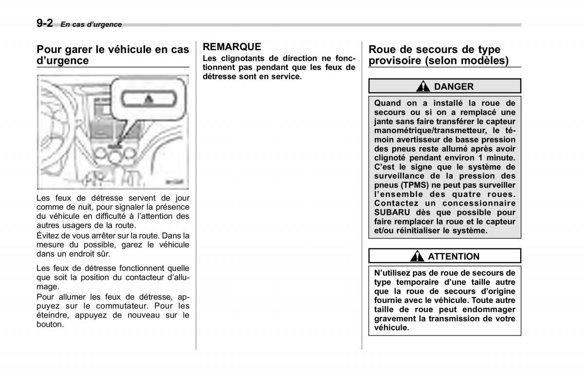 Subaru Forester II 2 manuel du proprietaire / page 306