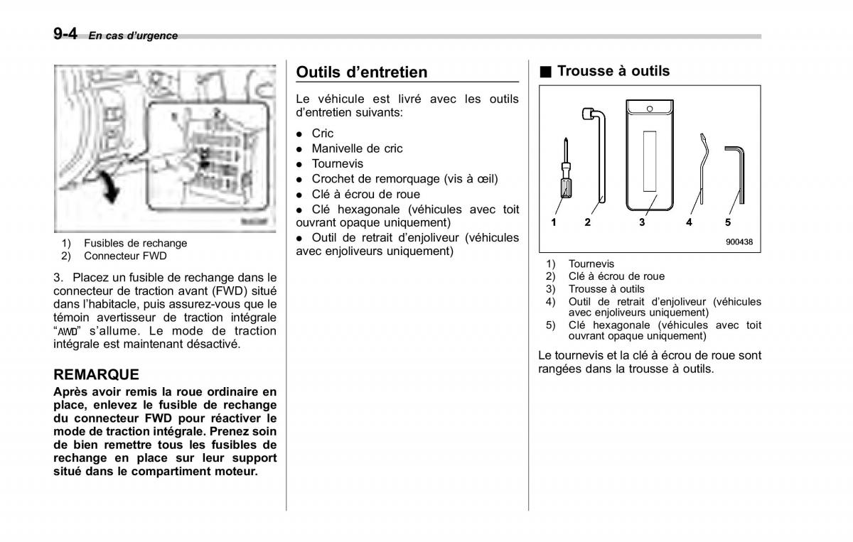 Subaru Forester II 2 manuel du proprietaire / page 308