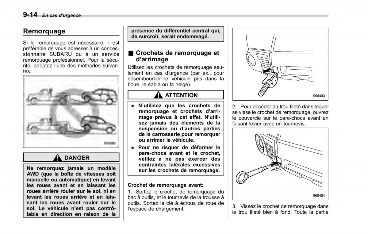 Subaru Forester II 2 manuel du proprietaire / page 318