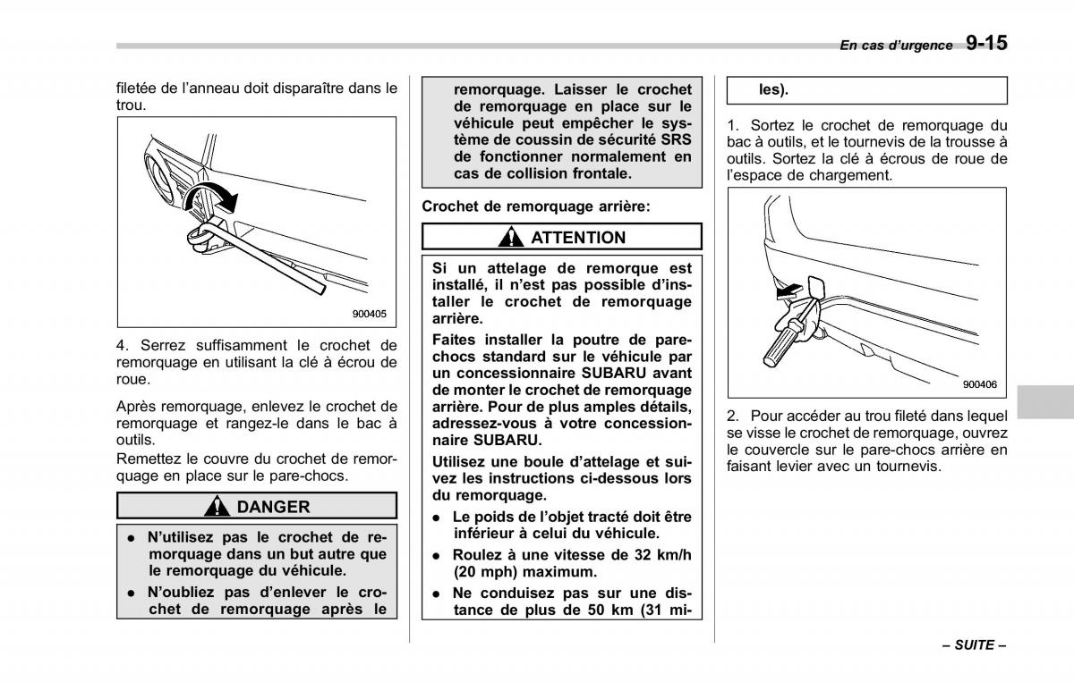 Subaru Forester II 2 manuel du proprietaire / page 319