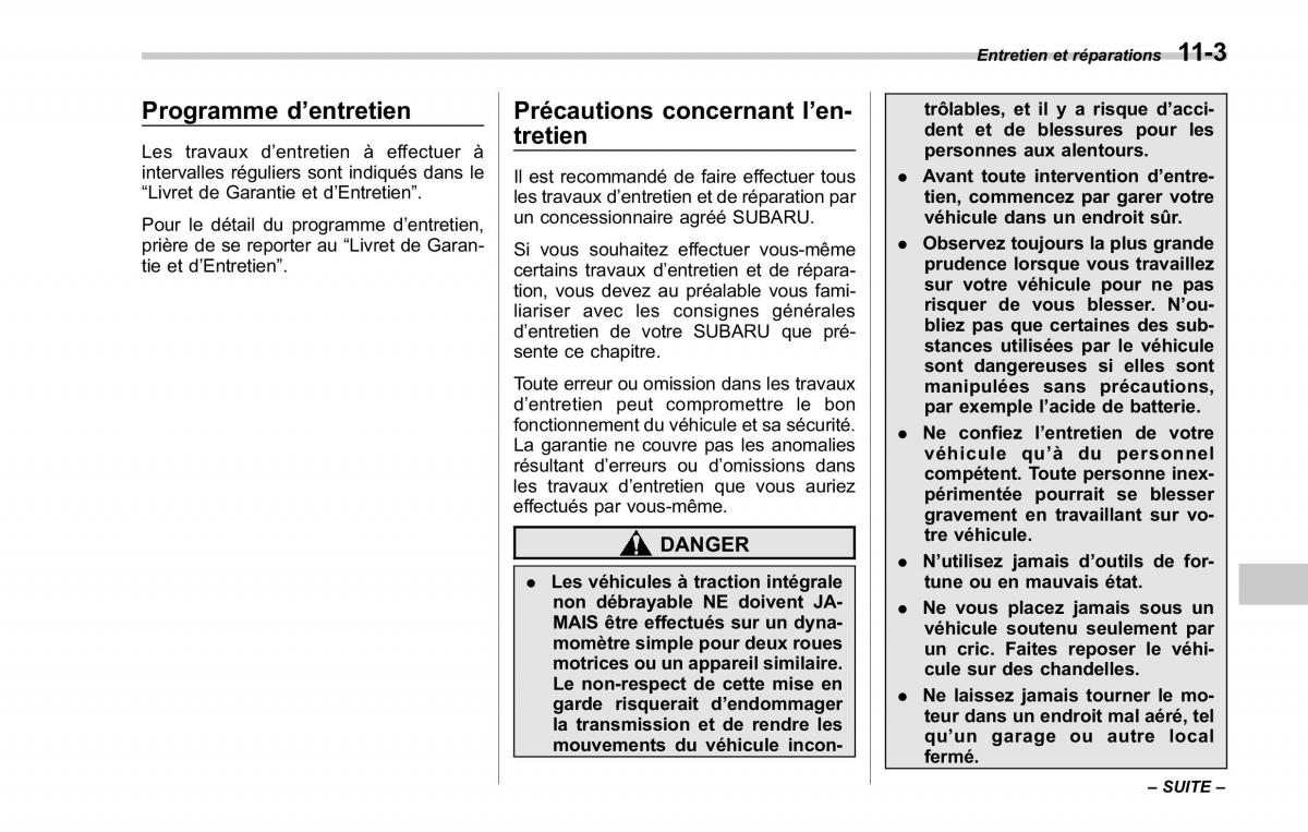 Subaru Forester II 2 manuel du proprietaire / page 333