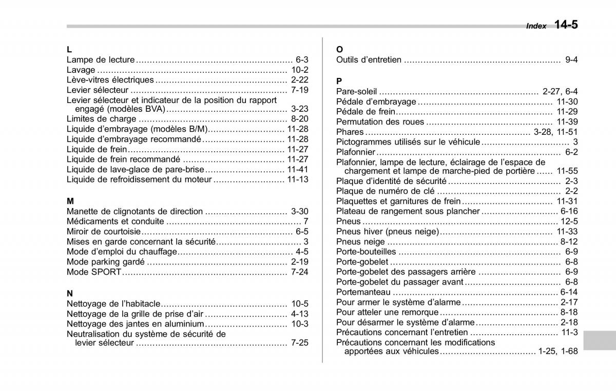 Subaru Forester II 2 manuel du proprietaire / page 425