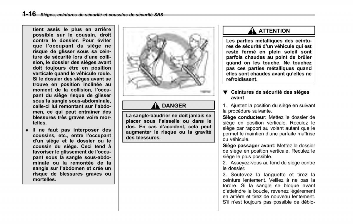 Subaru Forester II 2 manuel du proprietaire / page 44