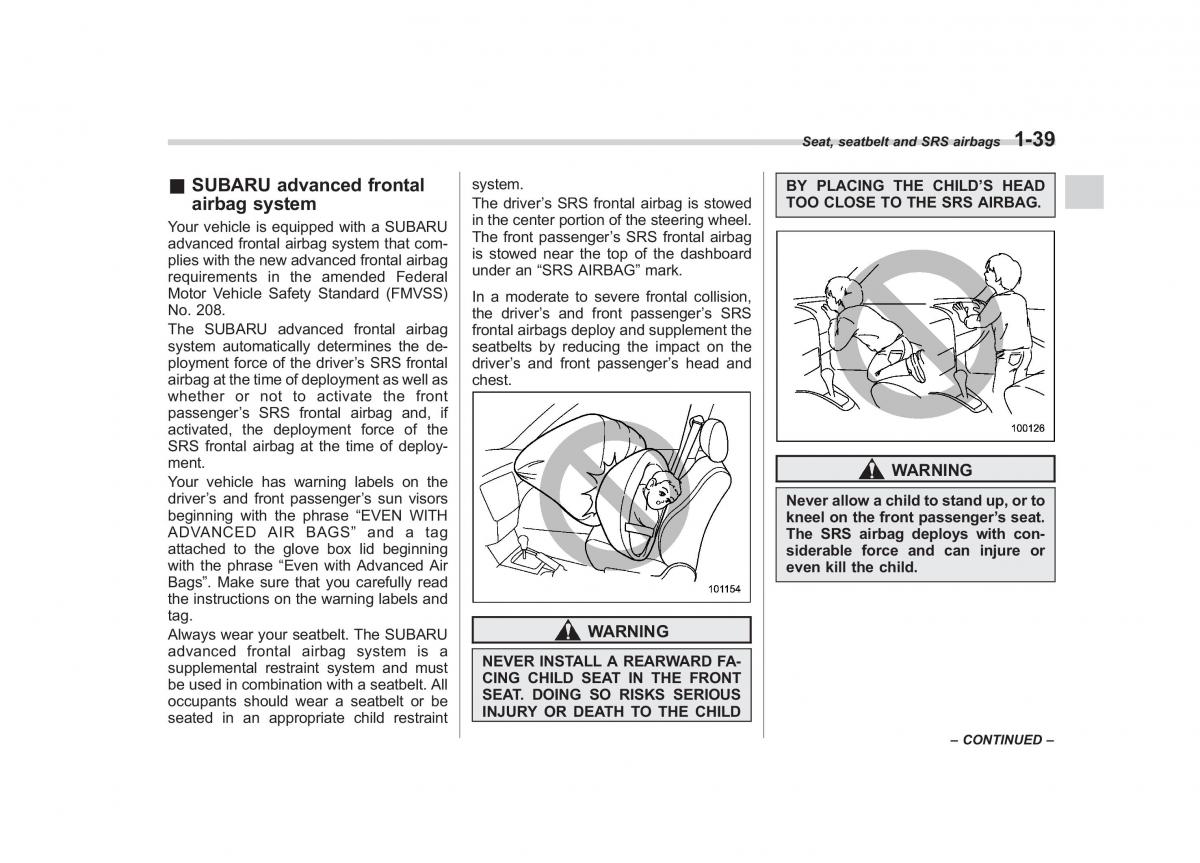 Subaru Forester III 3 owners manual / page 62