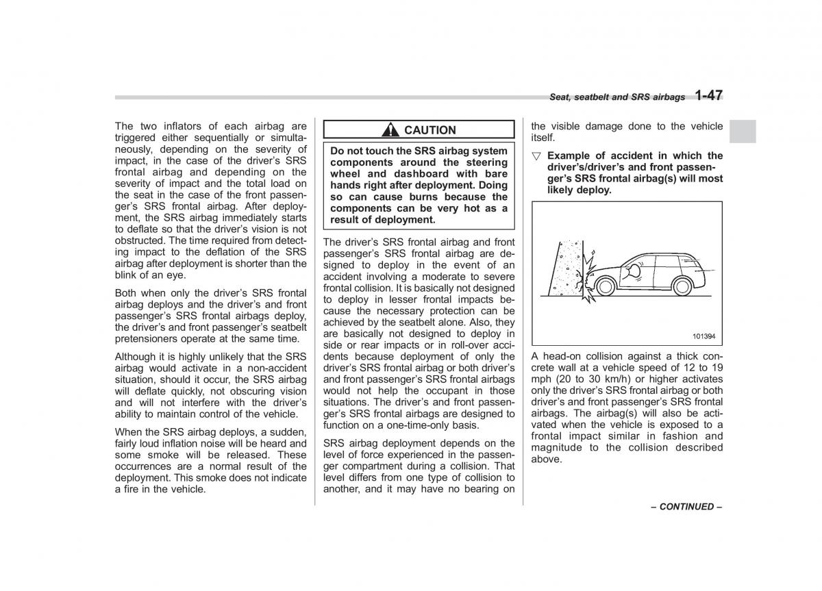 Subaru Forester III 3 owners manual / page 70