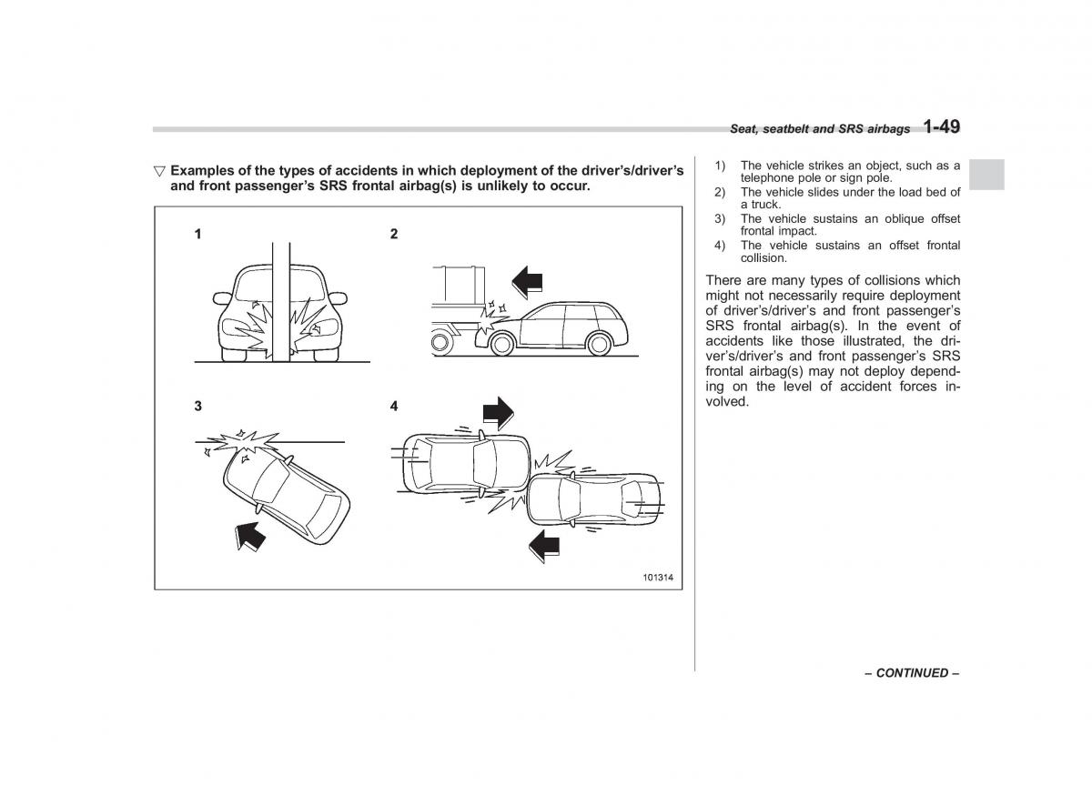 Subaru Forester III 3 owners manual / page 72