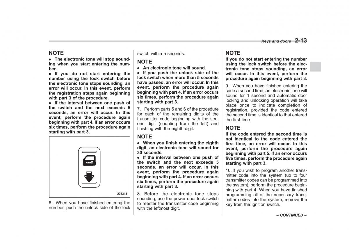 Subaru Forester III 3 owners manual / page 98