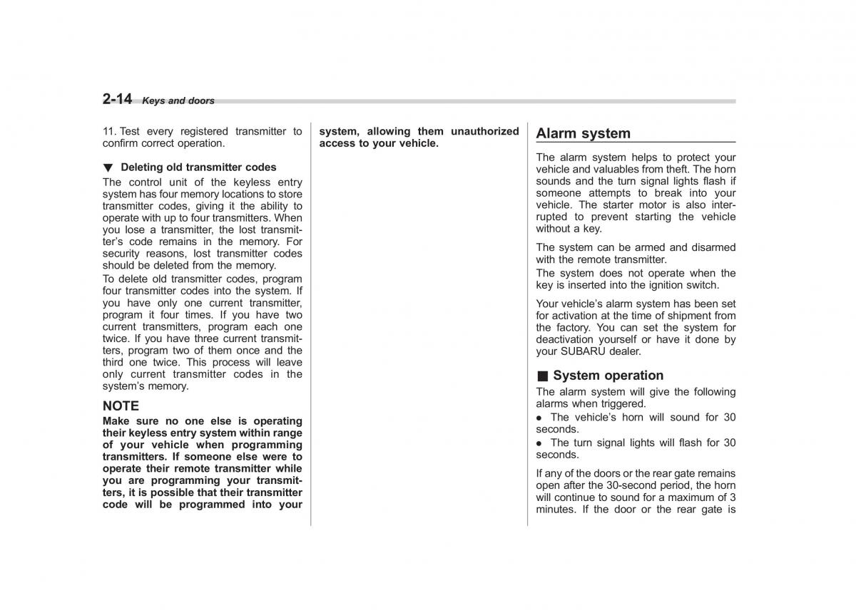 Subaru Forester III 3 owners manual / page 99