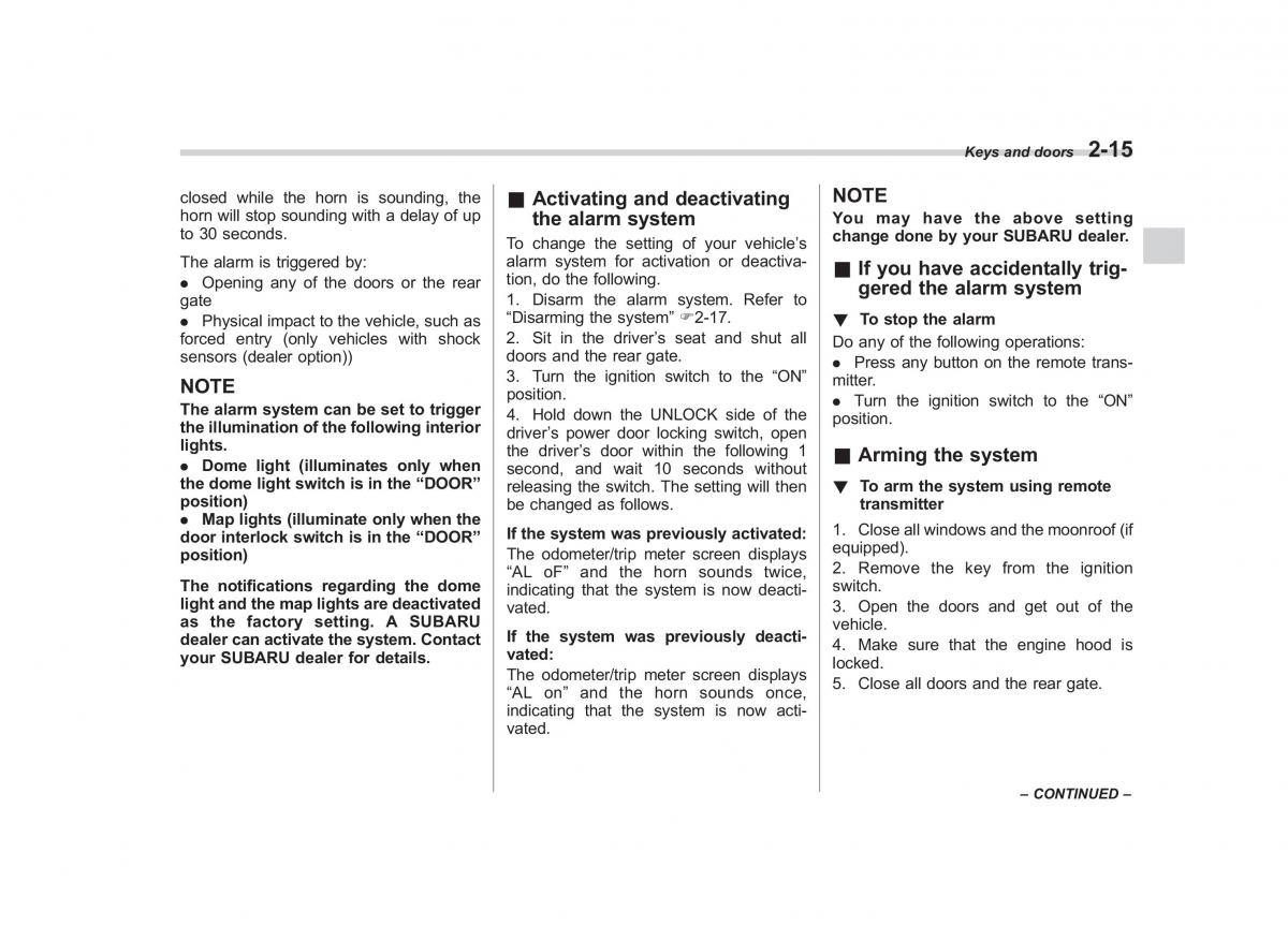 Subaru Forester III 3 owners manual / page 100