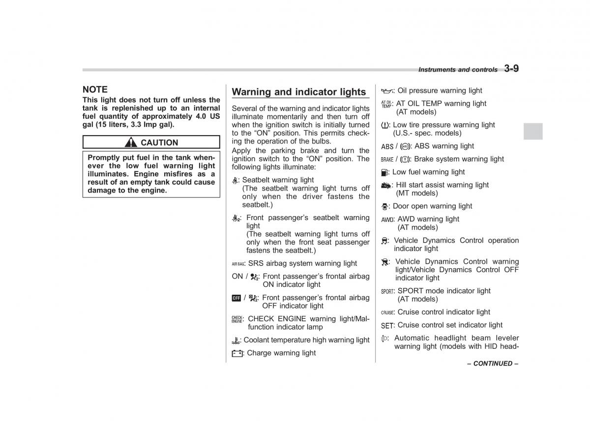 Subaru Forester III 3 owners manual / page 120