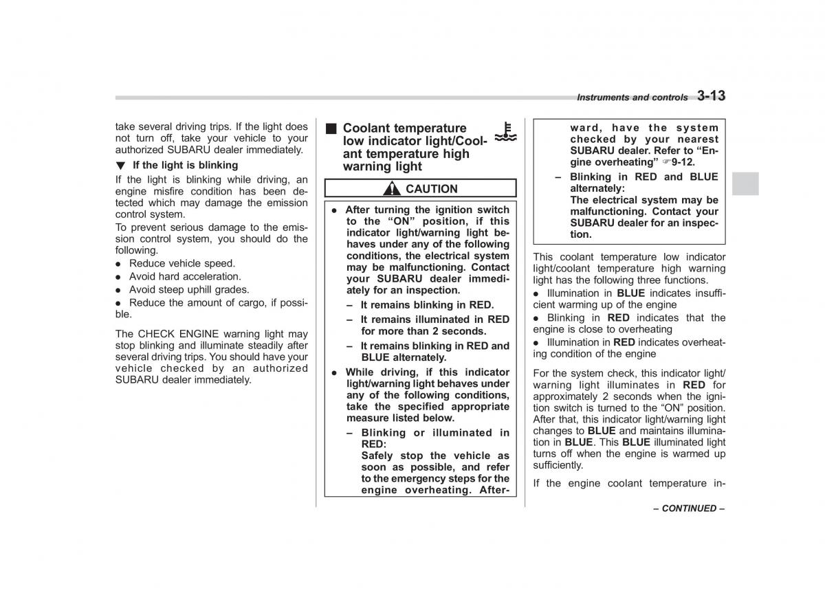 Subaru Forester III 3 owners manual / page 124