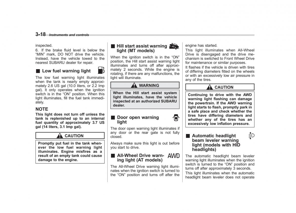 Subaru Forester III 3 owners manual / page 129