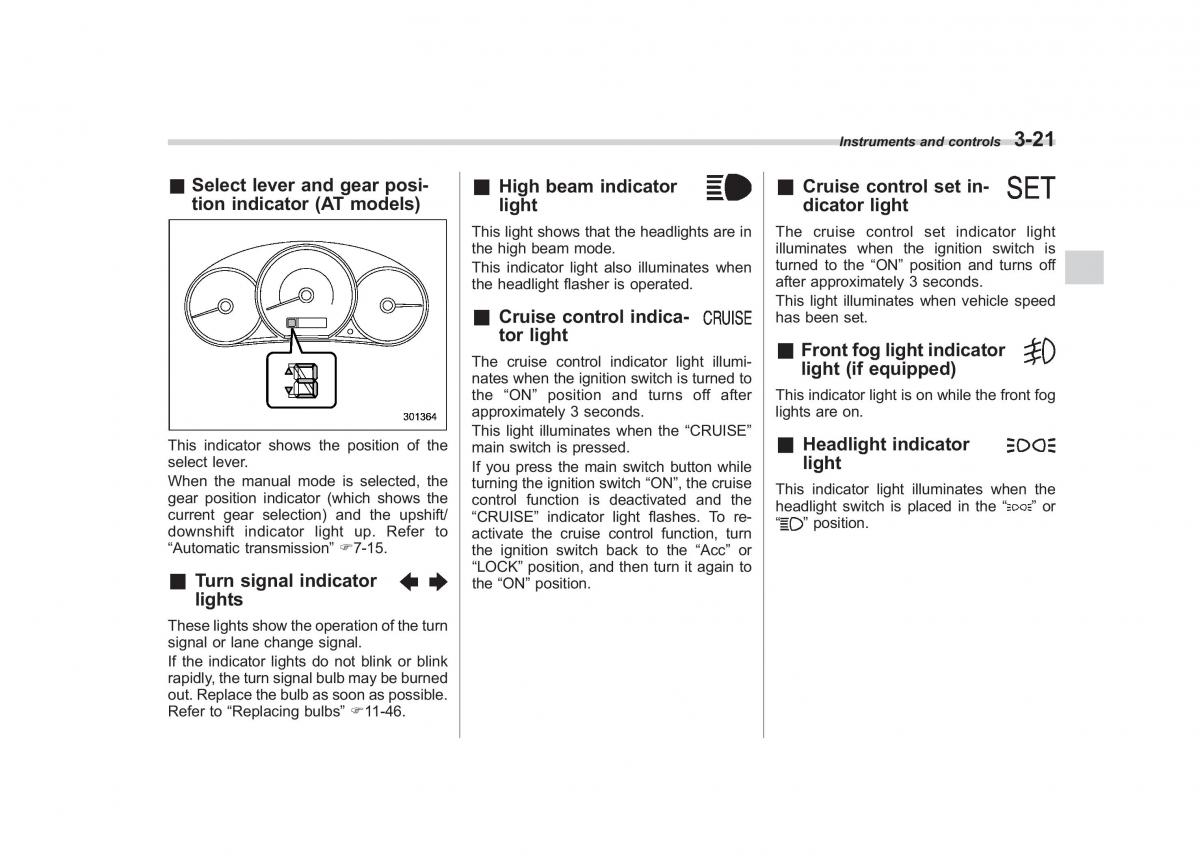 Subaru Forester III 3 owners manual / page 132