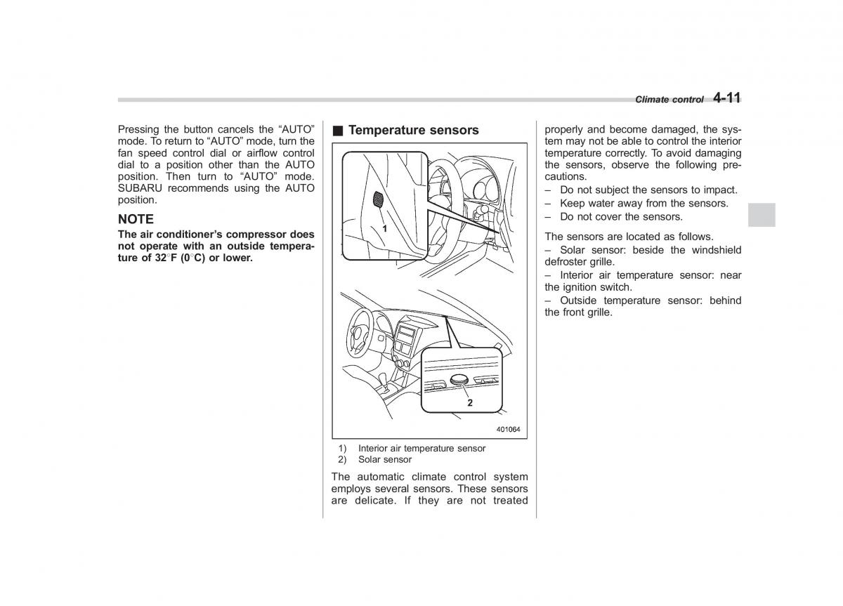 Subaru Forester III 3 owners manual / page 166