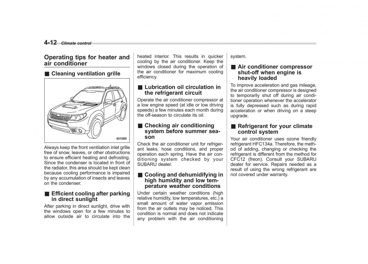 Subaru Forester III 3 owners manual / page 167