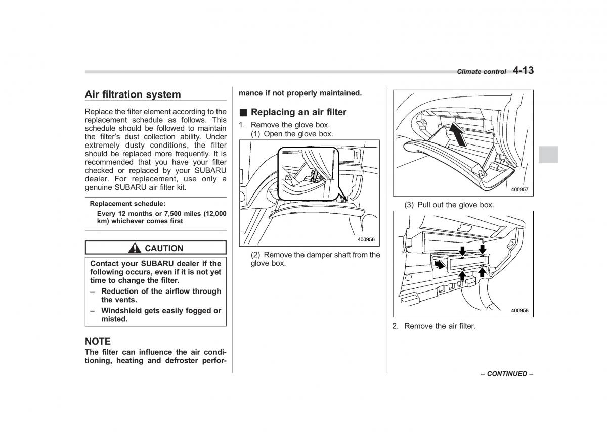 Subaru Forester III 3 owners manual / page 168