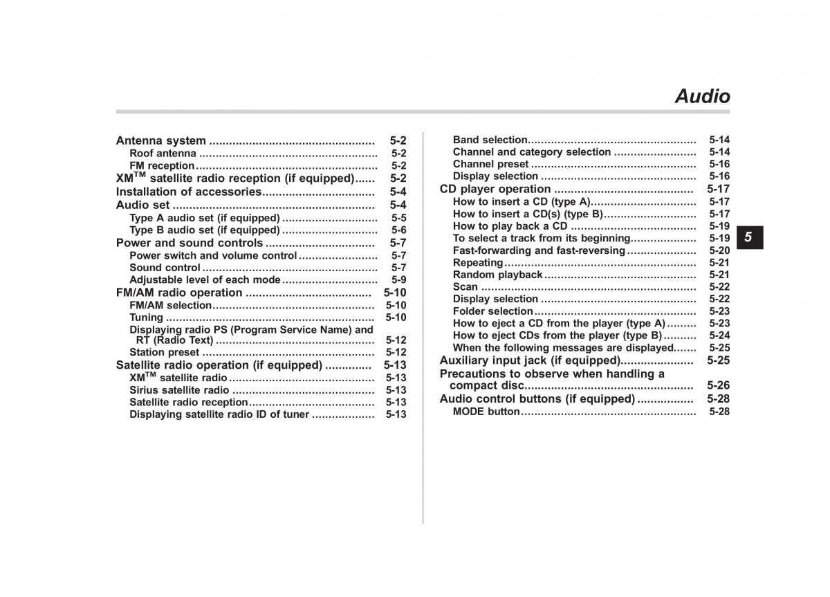 Subaru Forester III 3 owners manual / page 172