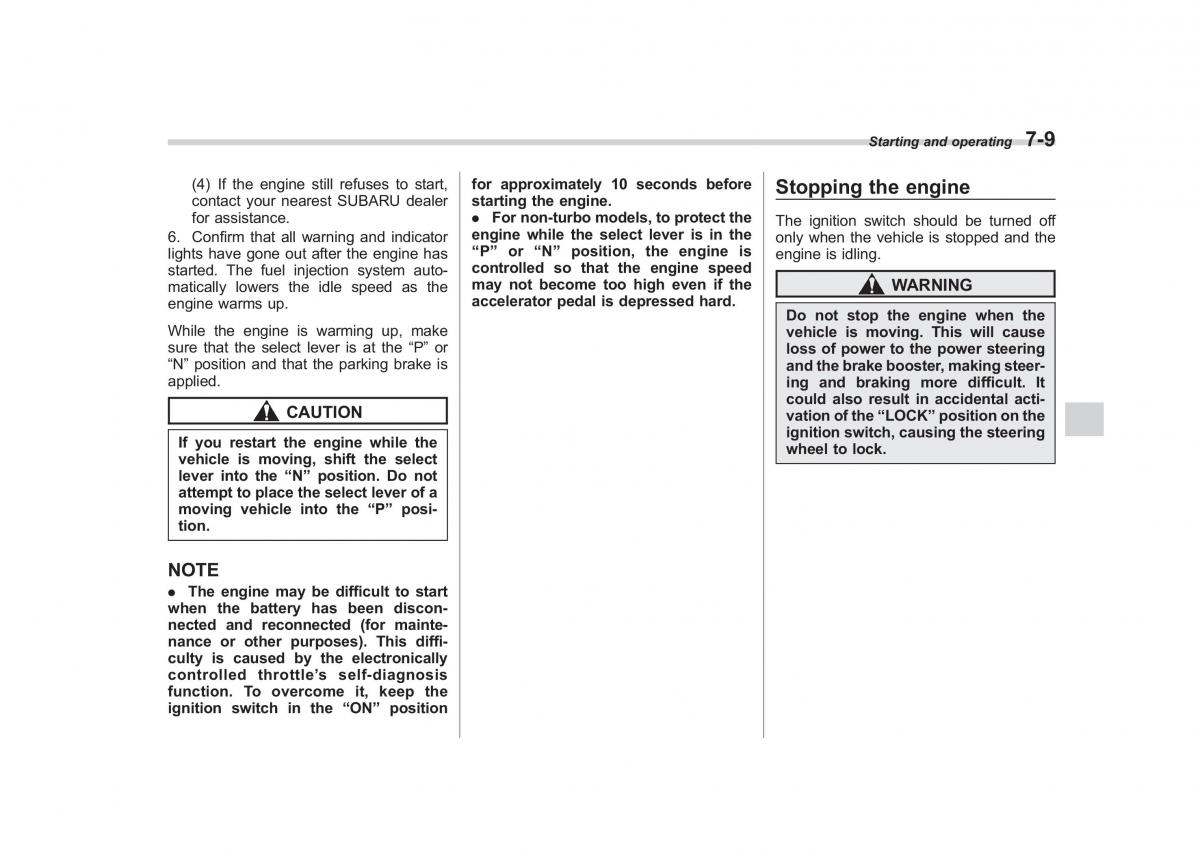 Subaru Forester III 3 owners manual / page 226