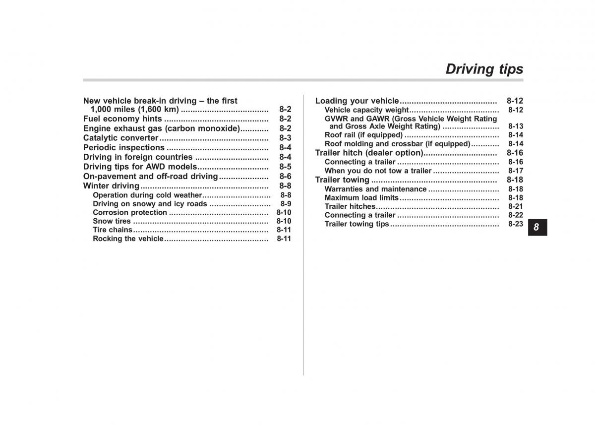 Subaru Forester III 3 owners manual / page 256