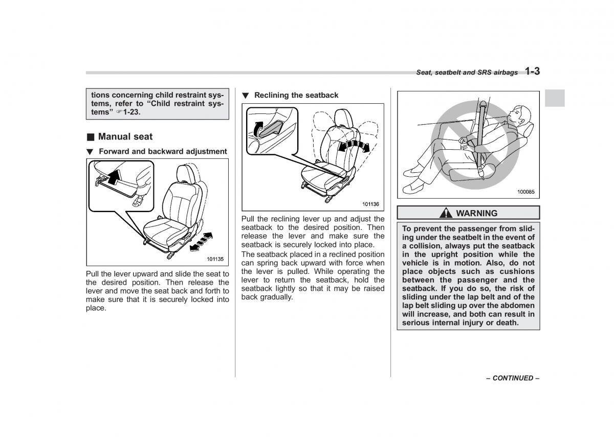 Subaru Forester III 3 owners manual / page 26