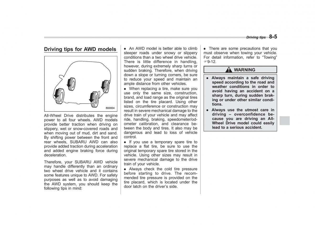 Subaru Forester III 3 owners manual / page 260