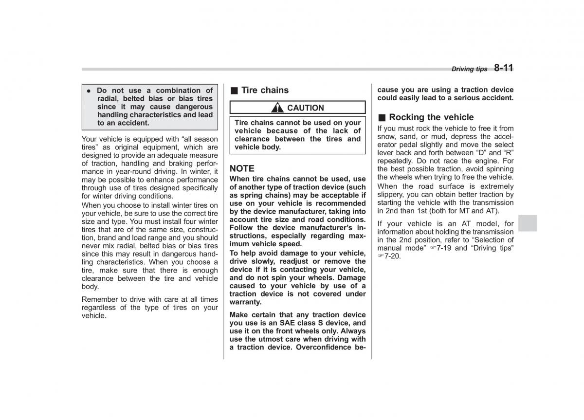 Subaru Forester III 3 owners manual / page 266