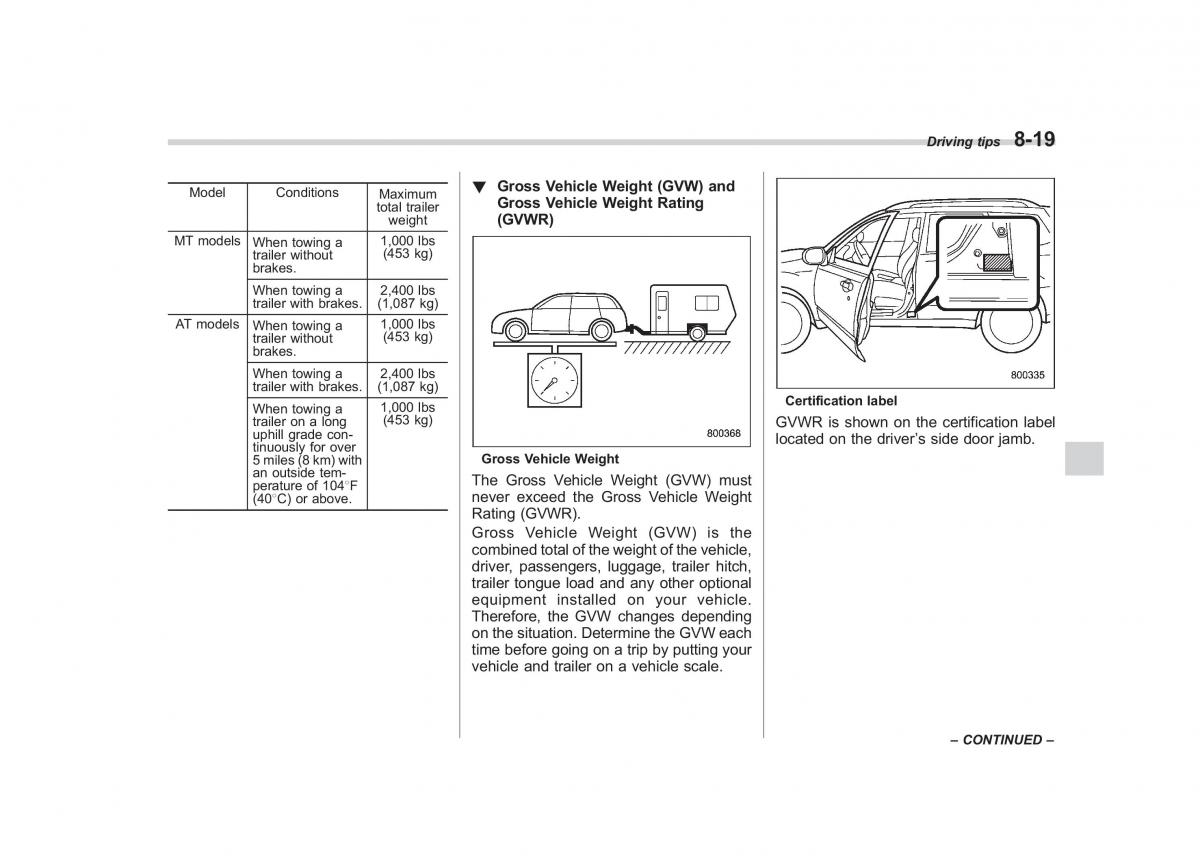 Subaru Forester III 3 owners manual / page 274