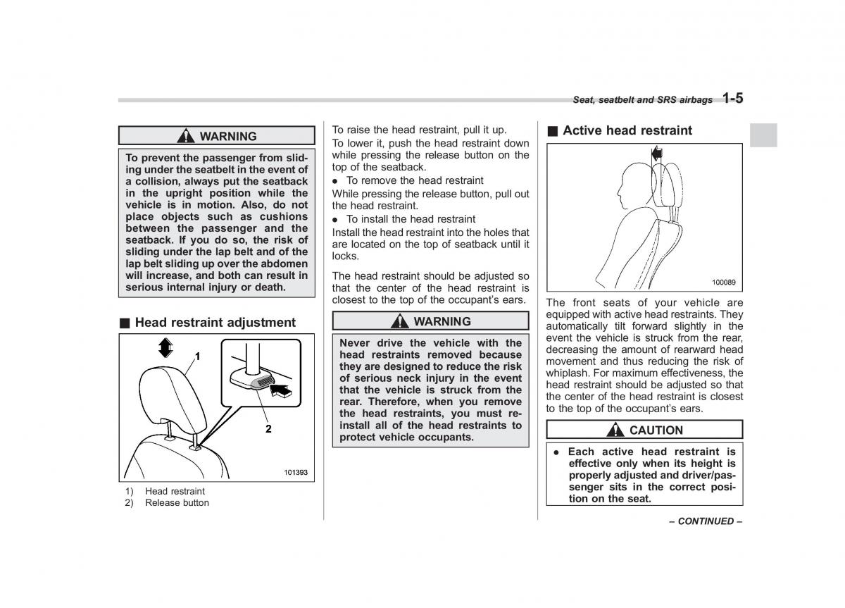 Subaru Forester III 3 owners manual / page 28